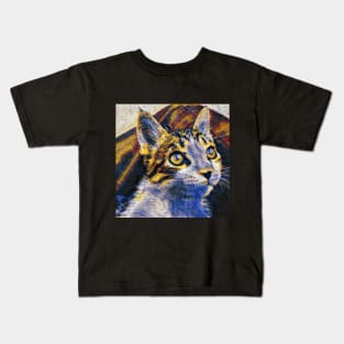 Abstract Colorful Cat Painting Kids T-Shirt